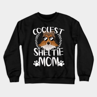 Glasses Coolest Sheltie Dog Mom Crewneck Sweatshirt